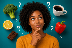 close up image of a woman wondering of she is a super taster