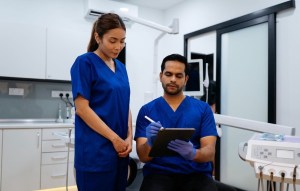 Close up of dental professionals supported by the ADA