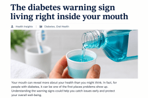 an image showing mouthwash being poured indicated oral health habits that are tied to dry mouth 