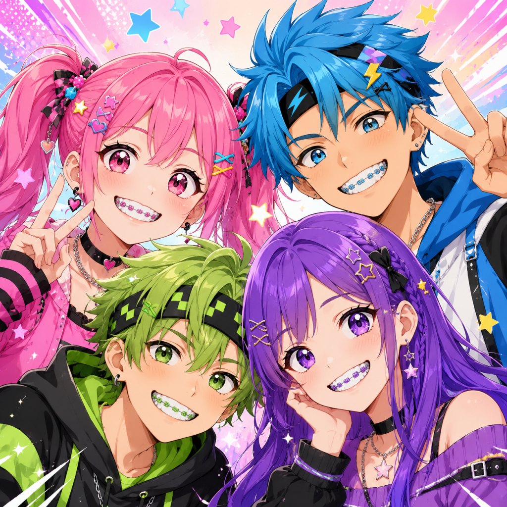 Fum Image of anime characters wearing braces 