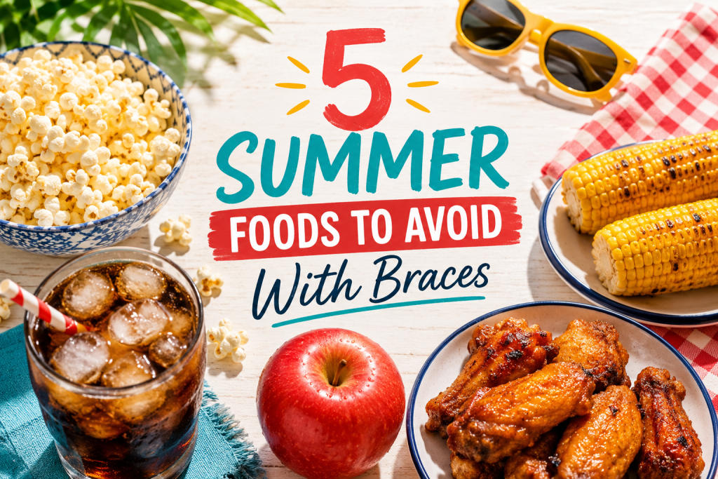 Main image for a dental blog title 5 summer foods to avoid with braces