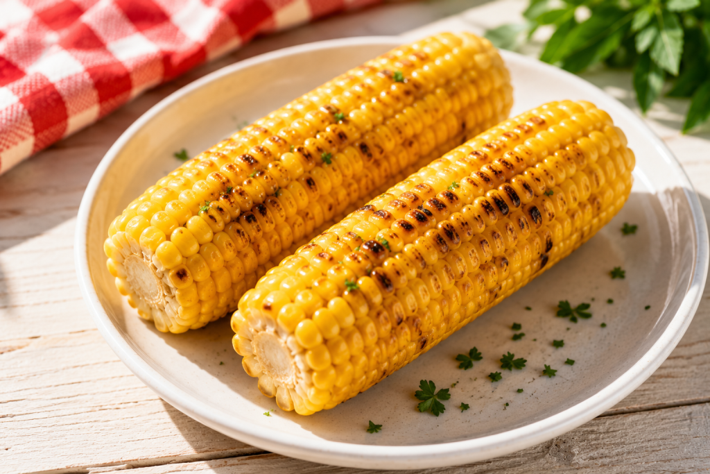 close up image of corn on the cob