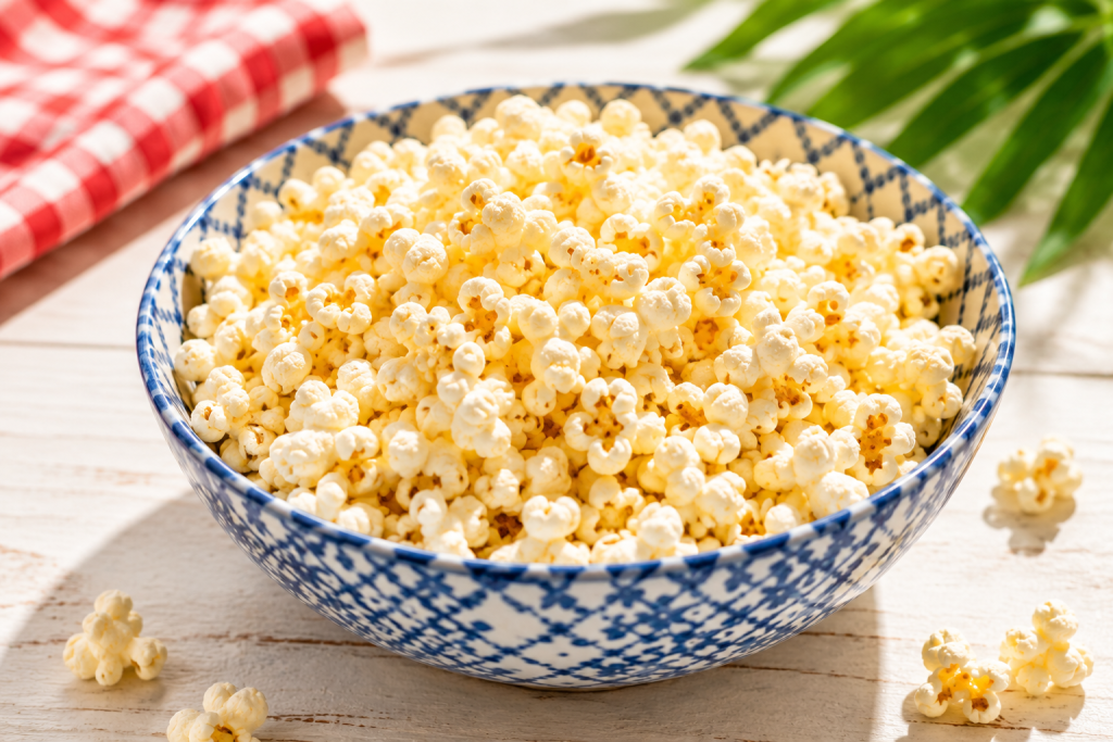 close up image of a bowl of popcorn